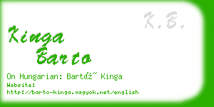 kinga barto business card